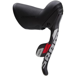 Sram Red Klamkomanetka szosowa 2rz. lewa czarno srebrno czerwona