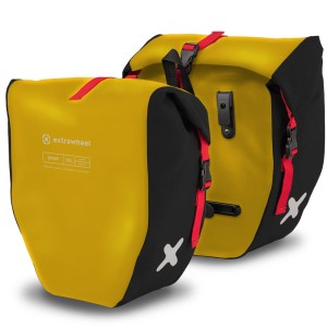Extrawheel Sakwy Tylne Biker Polyester Yellow/Black 50L