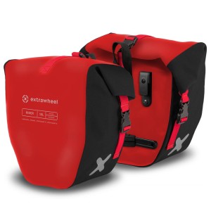 Extrawheel Sakwy Uniwersalne Rider Polyester Red/Black 30L