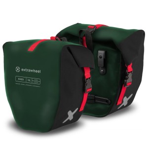 Extrawheel Sakwy Uniwersalne Rider Polyester Green/Black 30L