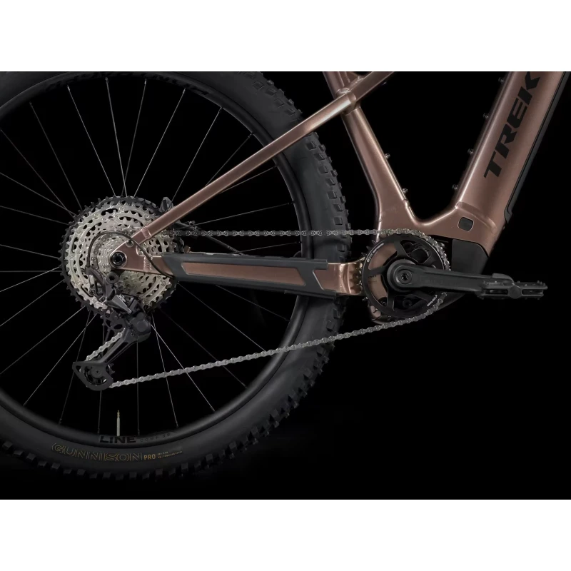 Rower elektryczny Trek Powerfly+ 8 Gen 5 2026 Srebrno Brązowy - łańcuch