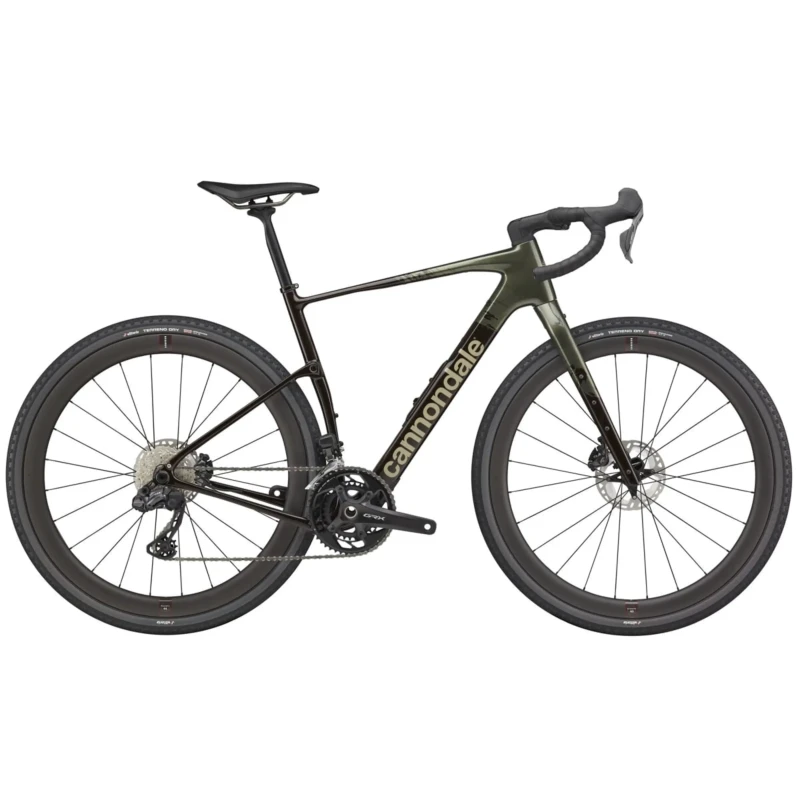 Rower gravel Cannondale Topstone Carbon LTD Di2 Zielony - widok z boku