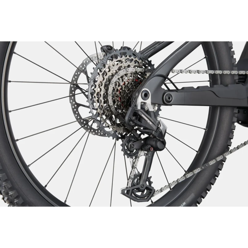 Rower elektryczny Cannondale Moterra Carbon LT 1 Czarny - widok piasty i łańcucha