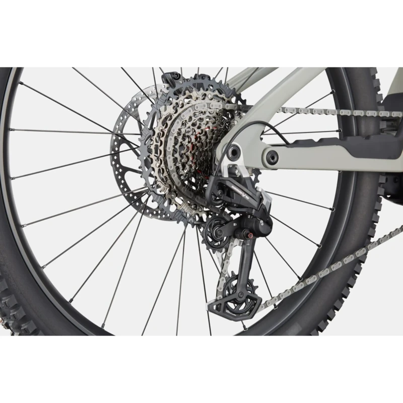 Rower elektryczny Cannondale Moterra Carbon LT 1 Szary - widok piasty i łańcucha