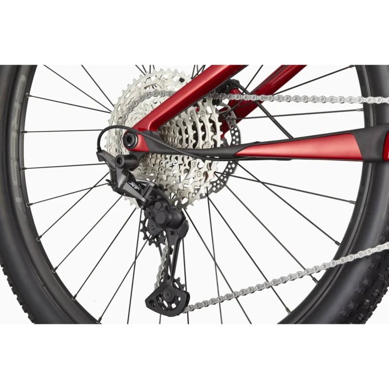 Rower MTB Cannondale Scalpel Carbon 4 Czerwony - widok piasty i łańcucha