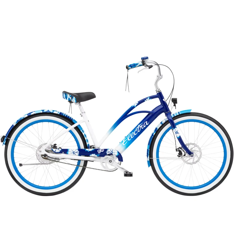 Rower elektryczny Electra Shibori Cruiser Go! Niebieski - widok z boku