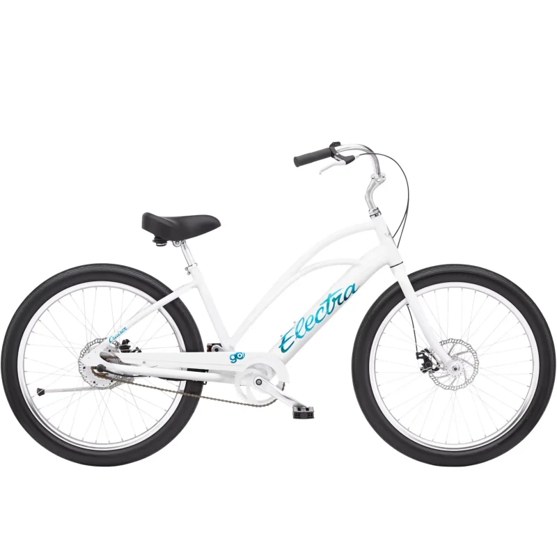 Rower elektryczny Electra Cruiser Go! Step-Thru Biały - widok z boku