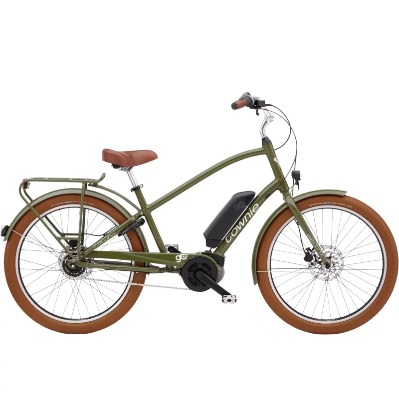 Rower elektryczny Electra Townie Go! 5i EQ Zielony - widok z boku