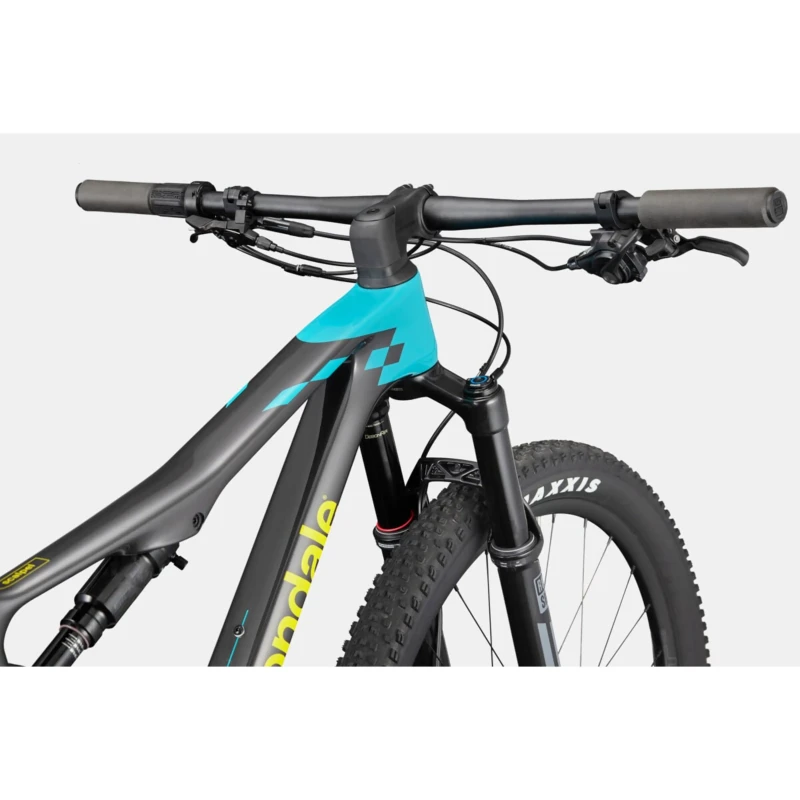 Rower MTB Cannondale Scalpel Carbon 3 Czarno Niebieski - widok ramy i kierownicy