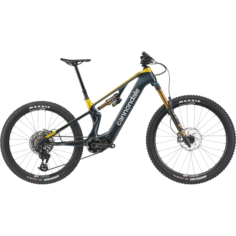 Rower elektryczny Cannondale Moterra SL Carbon 1 Niebiesko Żółty - widok z boku