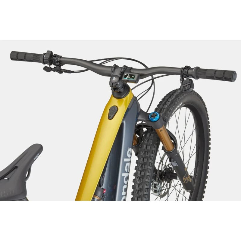 Rower elektryczny Cannondale Moterra SL Carbon 1 Niebiesko Żółty - widok kierownicy