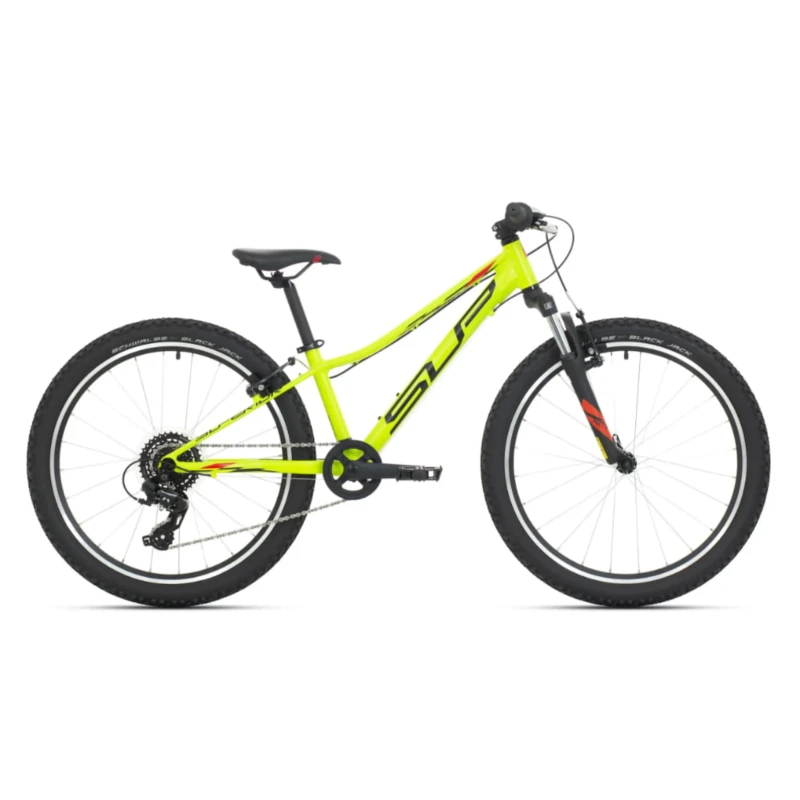Rower dziecięcy Superior Racer XC 24 Limonkowy - widok z boku
