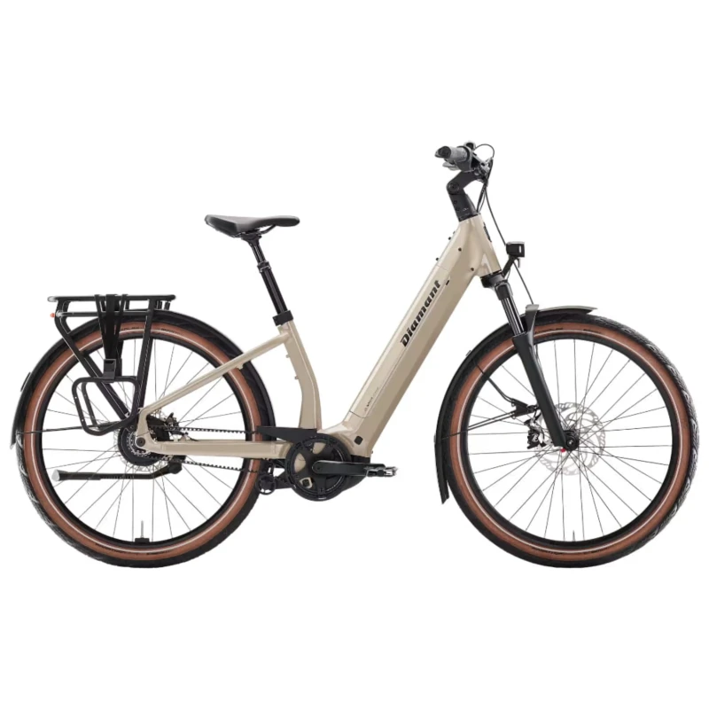 Rower elektryczny Diamant Suvea Style 600Wh Beżowy - widok z boku