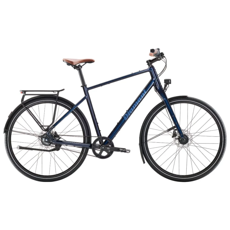 Rower trekkingowy Diamant Mahon Style plus z wysoką ramą Niebieski - widok z boku