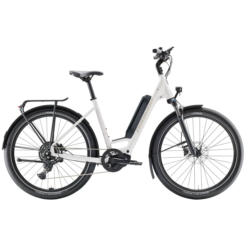 Rower elektryczny Diamant Zing Trip Core z niską ramą 545Wh Biały - widok z boku