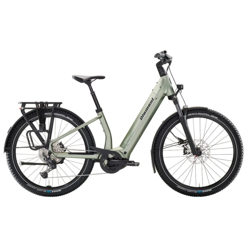 Rower elektryczny Diamant Suvea Trip Plus 600Wh Zielony - widok z boku