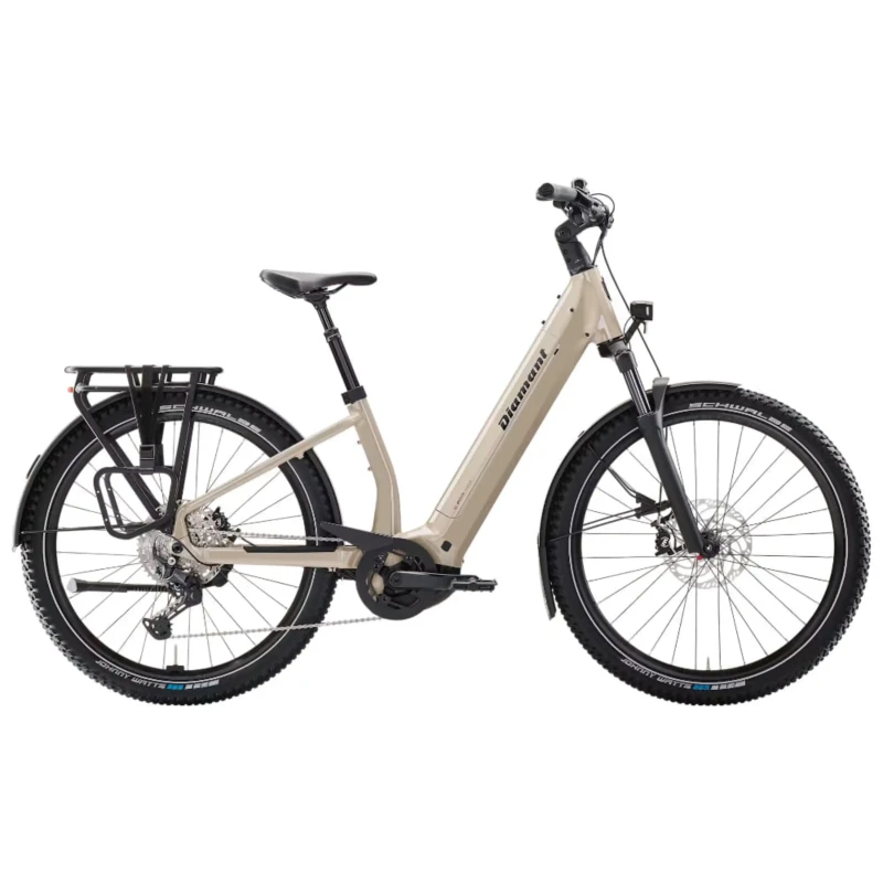 Rower elektryczny Diamant Suvea Trip Plus 800Wh Beżowy - widok z boku