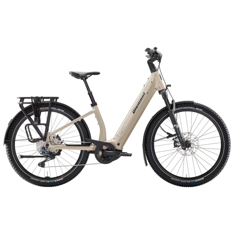 Rower elektryczny Diamant Suvea Trip Pro 600Wh Beżowy - widok z boku