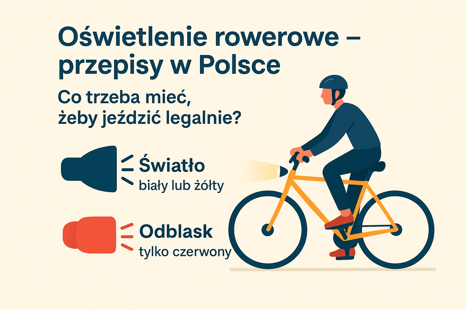 Oświetlenie rowerowe – przepisy w Polsce. Co trzeba mieć, żeby jeździć legalnie?